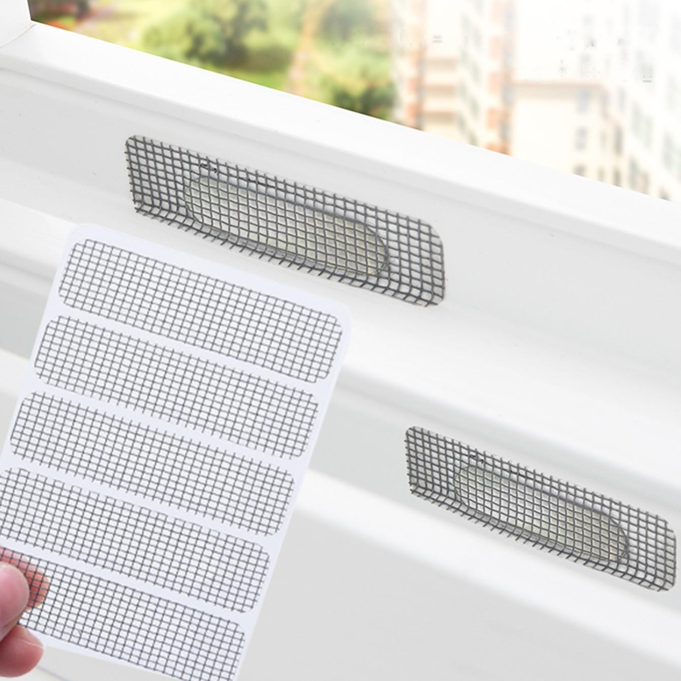 5шт самоклеящийся набор для ремонта оконных экранов, водонепроницаемая заплатка для оконных экранов чёрный